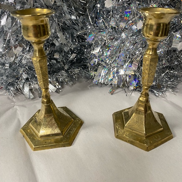 Brass candle holders - Picture 1 of 4